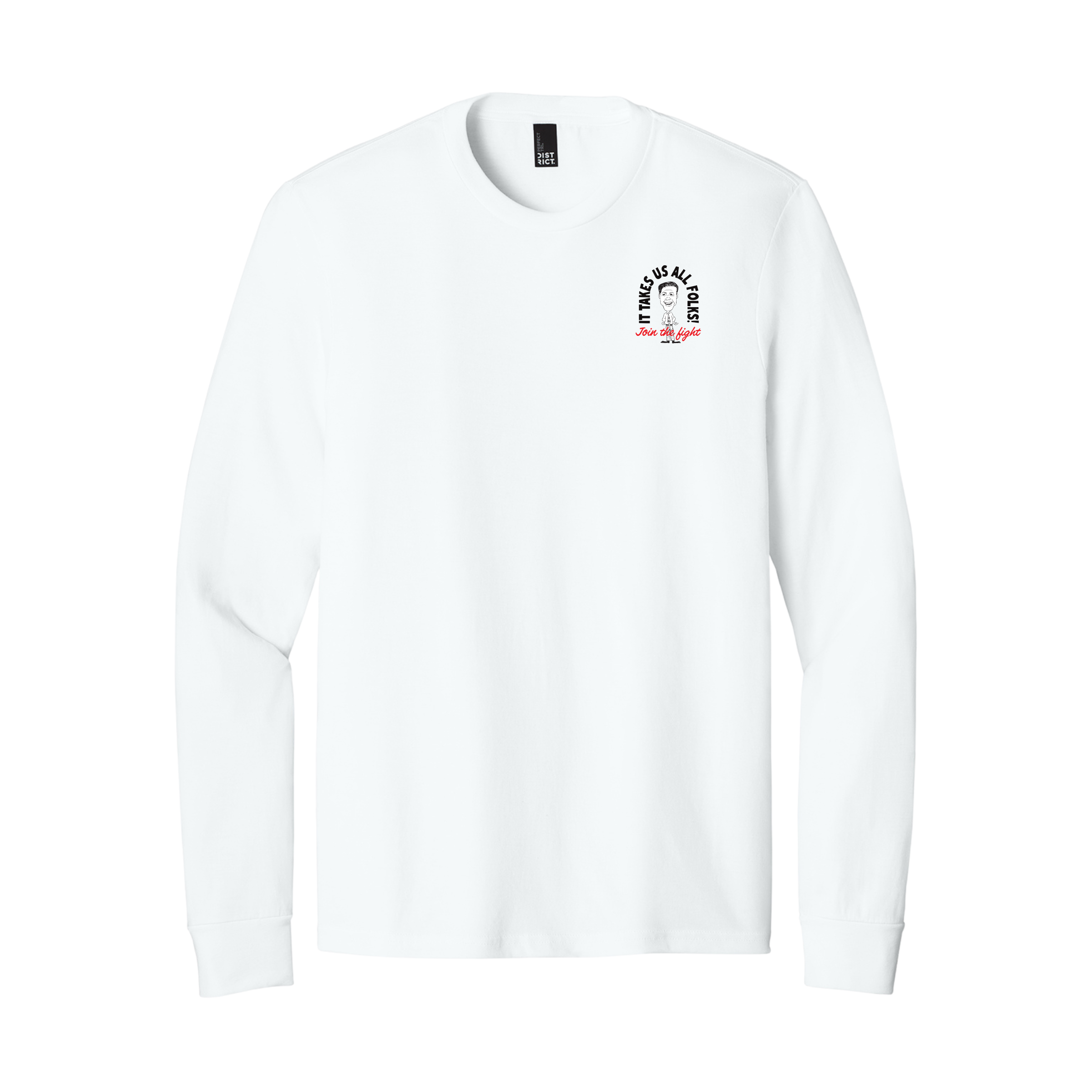 District Perfect Tri Long Sleeve Tee (White)