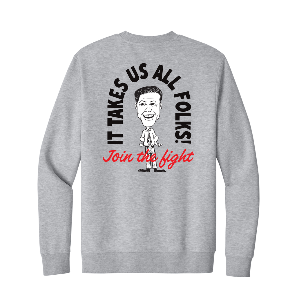 District Fleece Crew - 2 Sided (Light Heather Gray)