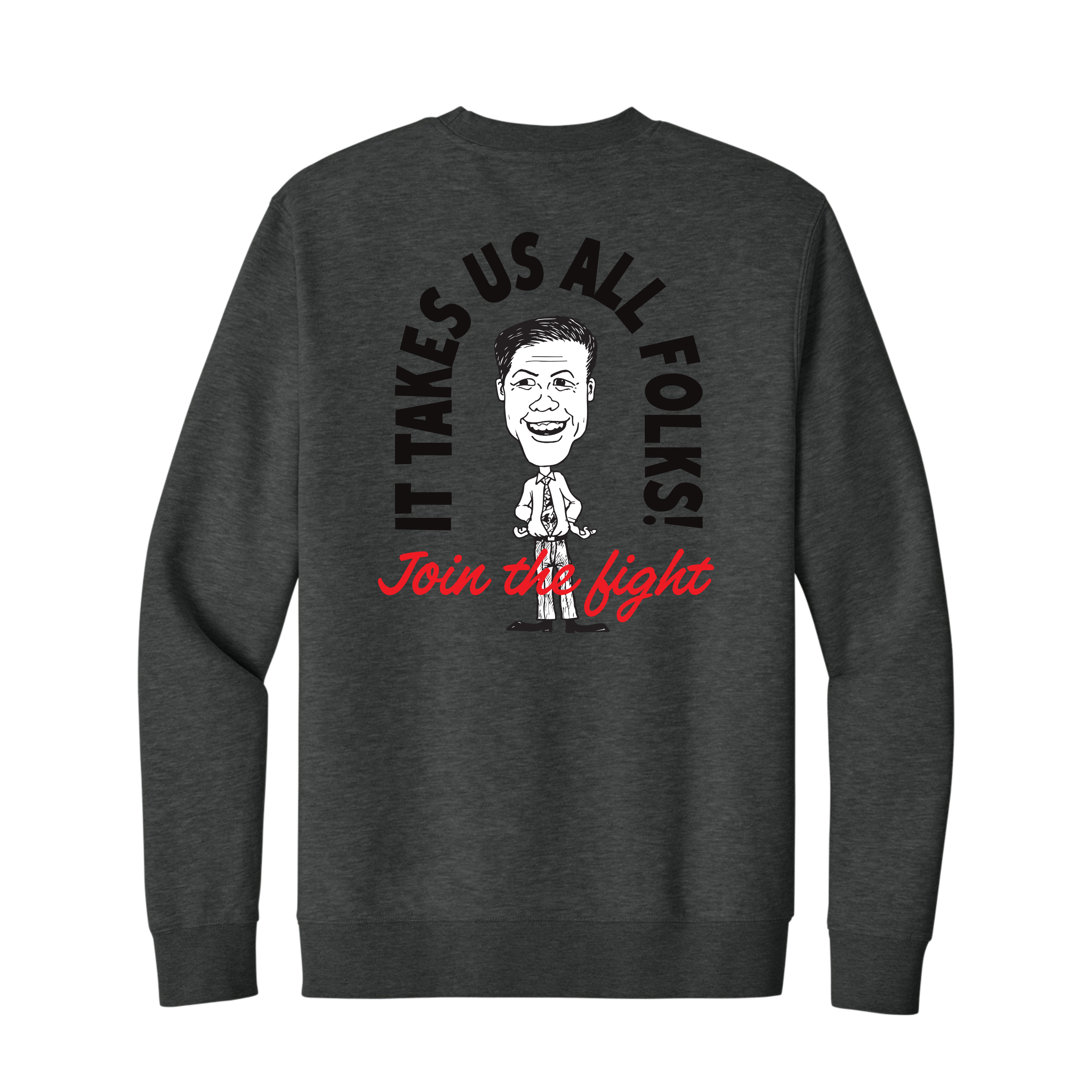 District Fleece Crew - 2 Sided (Heathered Charcoal)